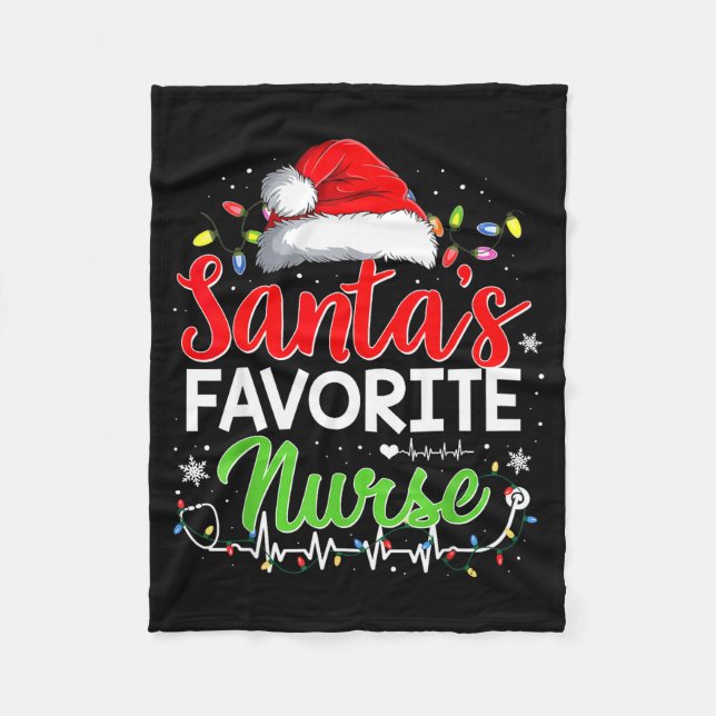 Manta Polar Santa's Favorite Nurse Funny Christmas Nurse Xmas  (Anverso)