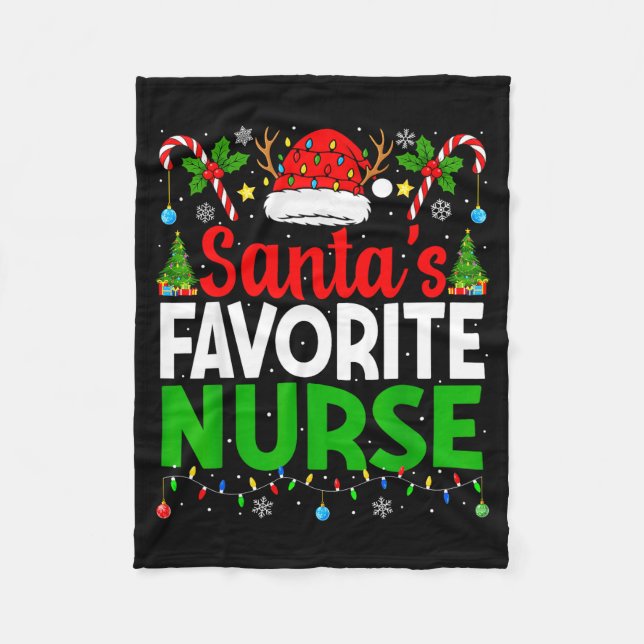 Manta Polar Santas Favorite Nurse Rn Christmas Nursing Christm (Anverso)