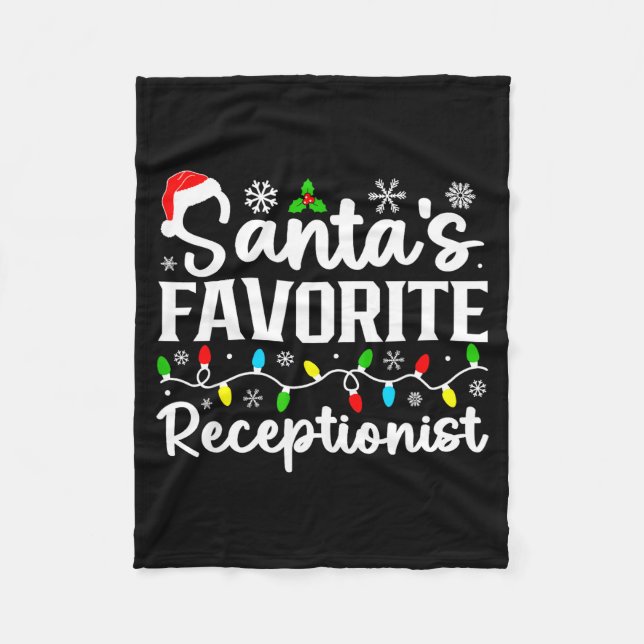 Manta Polar Santa's Favorite Receptionist Christmas Family Mat (Anverso)
