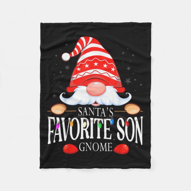 Manta Polar Santa's Favorite Son Gnome Matching Christmas Paja (Anverso)