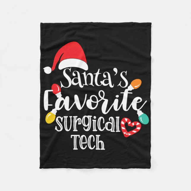 Manta Polar Santa's Favorite Surgical Tech Christmas Lights Sa (Anverso)