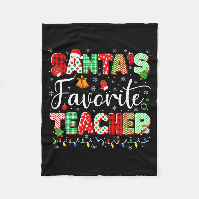 Manta Polar Santas Favorite Teacher Christmas Matching Xmas Me (Anverso)