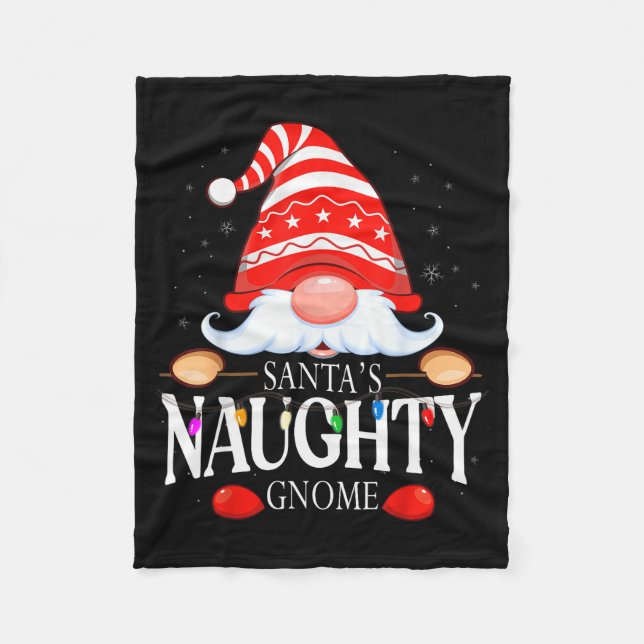 Manta Polar Santa's Naughty Gnome Matching Christmas Pajama  (Anverso)