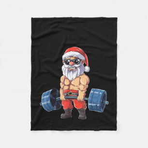 Manta Polar Santashred Santa divertido meme Navidad gimnasio c