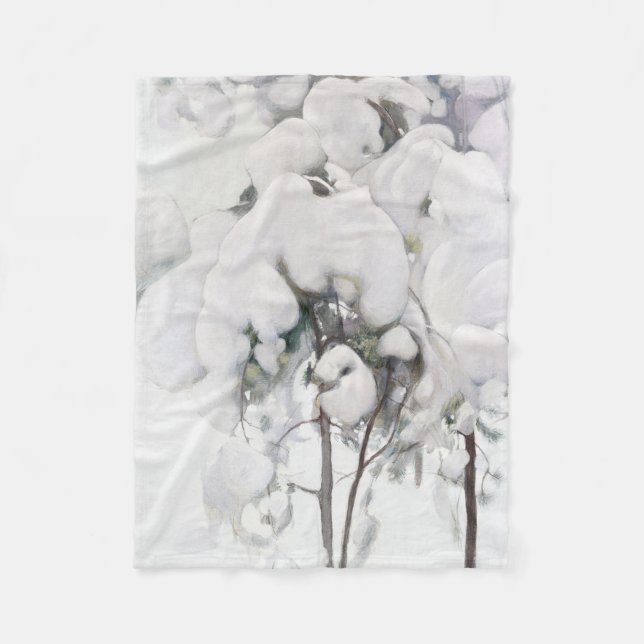 Manta Polar Saplings de pinos cubiertos de nieve (por Pekka Ha (Anverso)