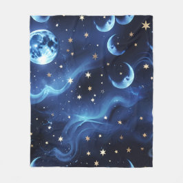 Manta Polar Sapphire Blue Celestial Moon Blanket – Luxury Seam