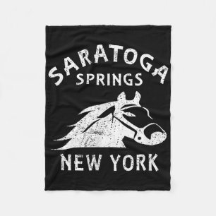 Manta Polar Saratoga Springs Ny Caballo Gráfico Vintage Carrer