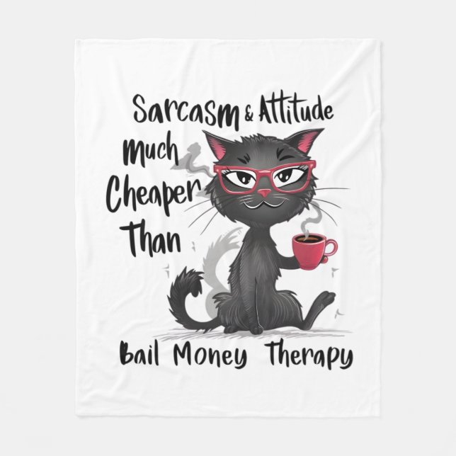 Manta Polar Sarcasm & Attitude Funny Cat Lover Gift  (Anverso)
