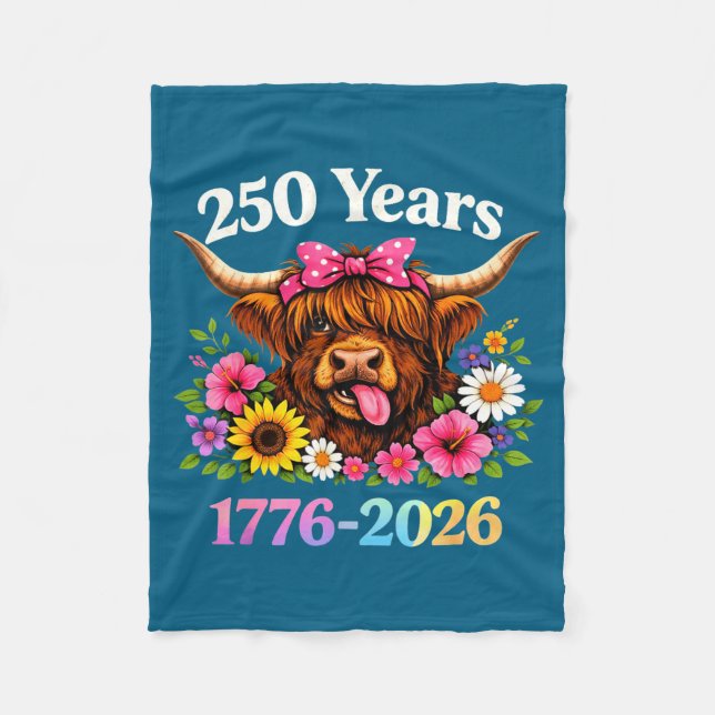 Manta Polar Sarcasm Highland Cow Happy New 250 Years American  (Anverso)