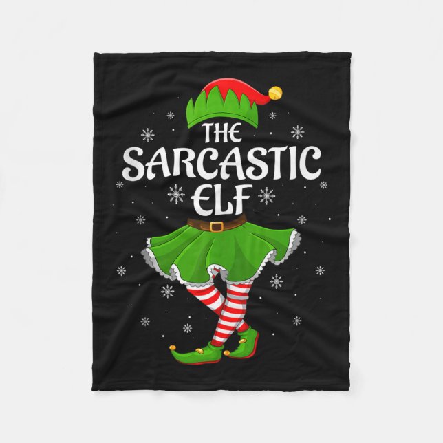 Manta Polar Sarcastic Elf Christmas Family Girls Women Elf Squ (Anverso)