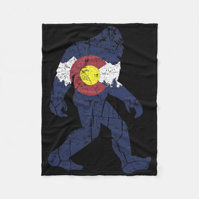 Manta Polar Sasquatch Retro State Flag Colorado Rocky Mountain (Anverso)
