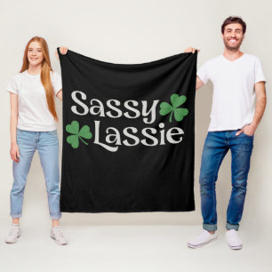 Manta Polar Sassy Lassie St Patrick's Day Chica irlandés Shamr