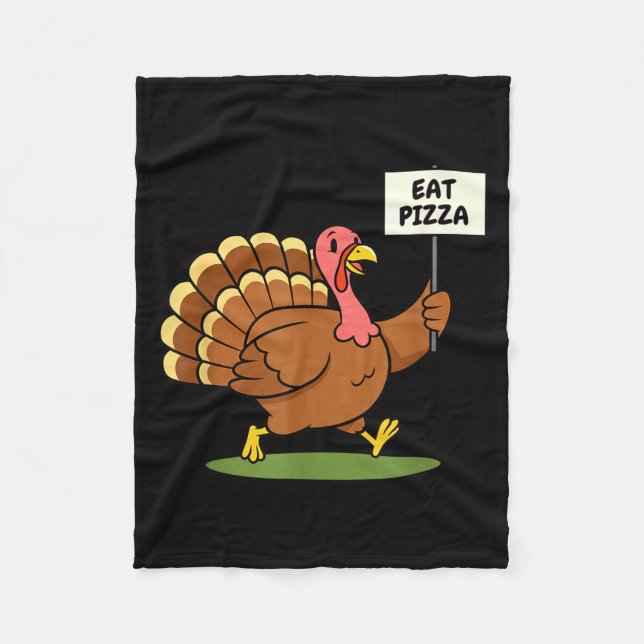 Manta Polar Save A Turkey, Eat Zza Funny Thanksgiving Design F (Anverso)