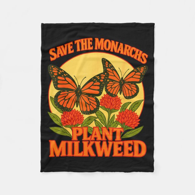 Manta Polar Save The Monarchs Plant Some Milkweed Butterfly Gi (Anverso)