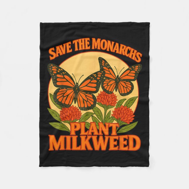 Manta Polar Save The Monarchs Plant Some Milkweed Butterfly Gi (Anverso)