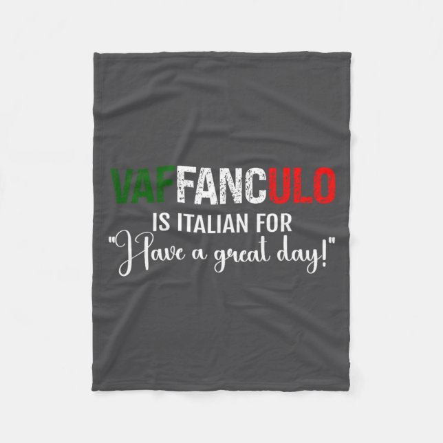 Manta Polar Saying Vaffanculo Have Day Italian (Anverso)