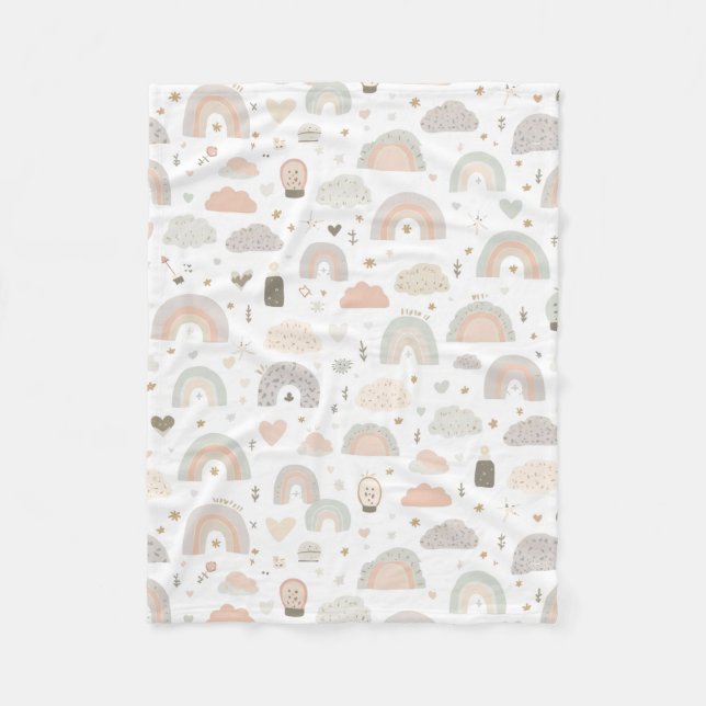 Manta Polar Scandinavian Pastel Baby Nursery Blanket | Soft (Anverso)