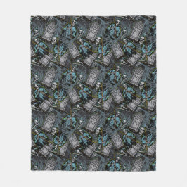 Manta Polar Scary Halloween Grim Reaper Grave Stones Pattern