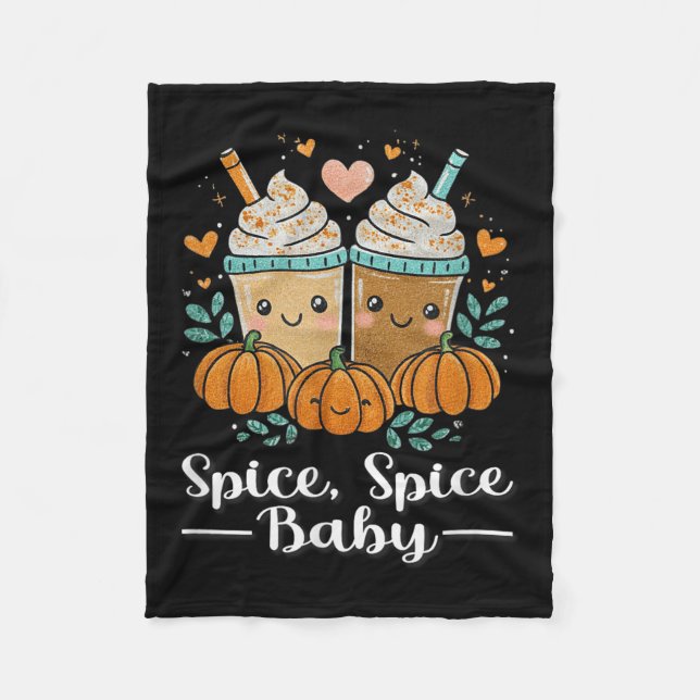 Manta Polar Sce Sce Baby Kawaii Pumpkin Sce Latte Lover  (Anverso)