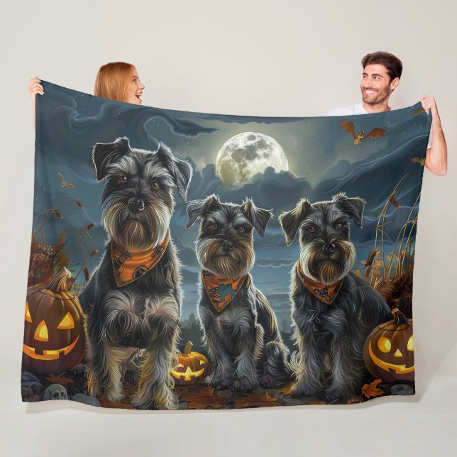 Manta Polar Schnauzer Halloween Espeluznante (In situ)