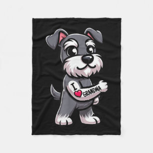 Manta Polar Schnauzer I Love Grandma Funny Dog Tattoo