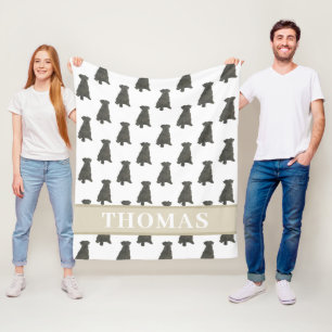 Manta Polar Schnauzer personalizado (negro)
