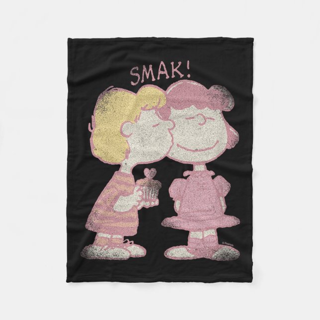 Manta Polar Schroeder &amp; Lucy Valentine's Day Kiss  (Anverso)