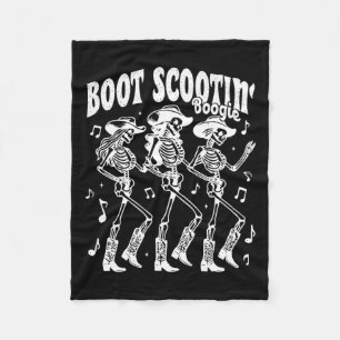 Manta Polar Scootin' Boogie Retro Oeste Skeleton Bailando vaca