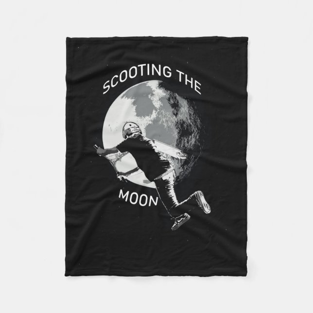 Manta Polar Scooting the Moon - Stunt Scooter Fleece Blanket (Anverso)