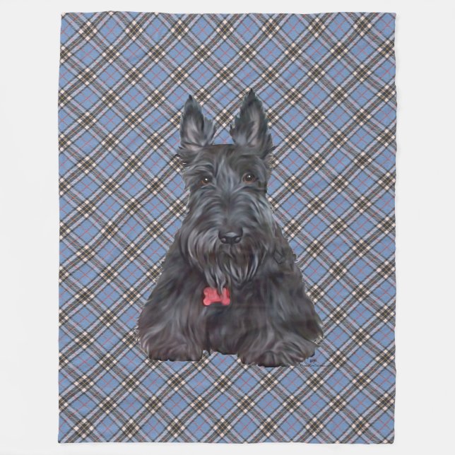 Manta Polar Scottie sobre Tartán (Anverso)