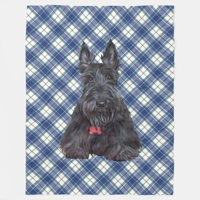 Manta Polar Scottie sobre Tartán (Anverso)