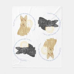 Manta Polar Scotties negros y trigueños