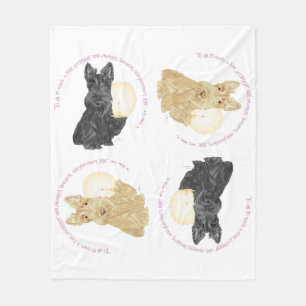 Manta Polar Scotties negros y trigueños