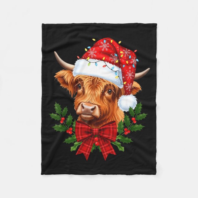 Manta Polar Scottish Highland Cow Christmas Funny Cow Lover Xm (Anverso)