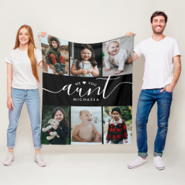 Manta Polar Script manuscrito te ama a la tía (nombre) 6-foto