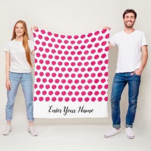 Manta Polar Script Monograma Rosa HotPink Personalizado de pat