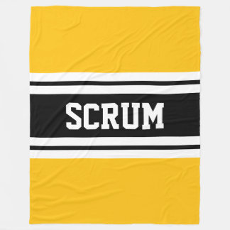 Manta Polar SCRUM Sporty Black White Yellow Rugby Stripes