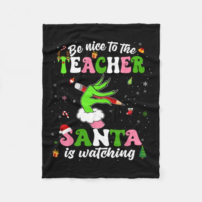 Manta Polar Sé Agradable Con El Profesor Santa Está Viendo Nav (Anverso)