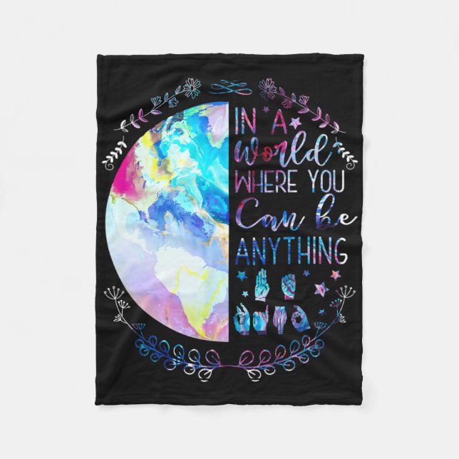 Manta Polar Sé amable, alfabeto, idioma Rótulo americano sordo (Anverso)