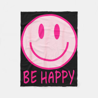 Manta Polar Sé feliz años 70 80 sonrisa rosa cara feliz sonrie