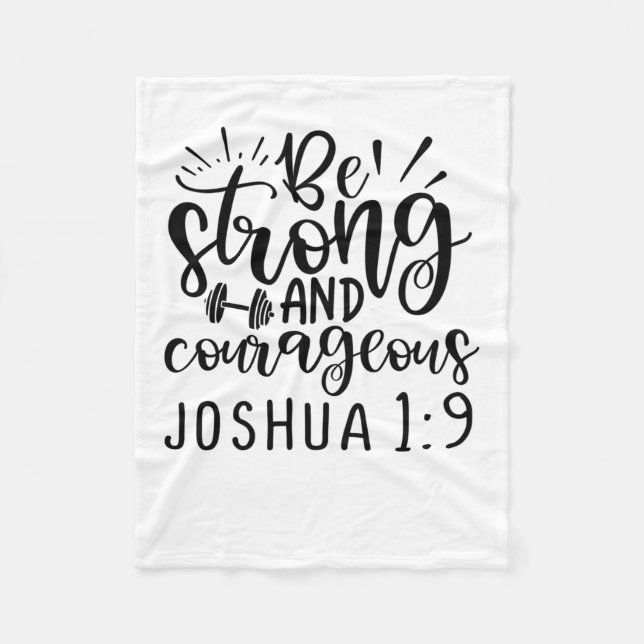 Manta Polar Sé Fuerte Y Valiente Joshua 1 9 (Anverso)