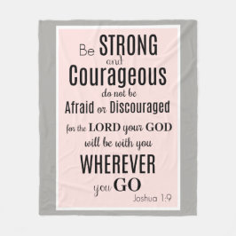 Manta Polar Sé fuerte y valiente (Joshua) rosa/gris