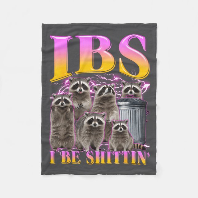 Manta Polar Sé gráfico Ibs Mapache Meme Bootleg Humor (Anverso)