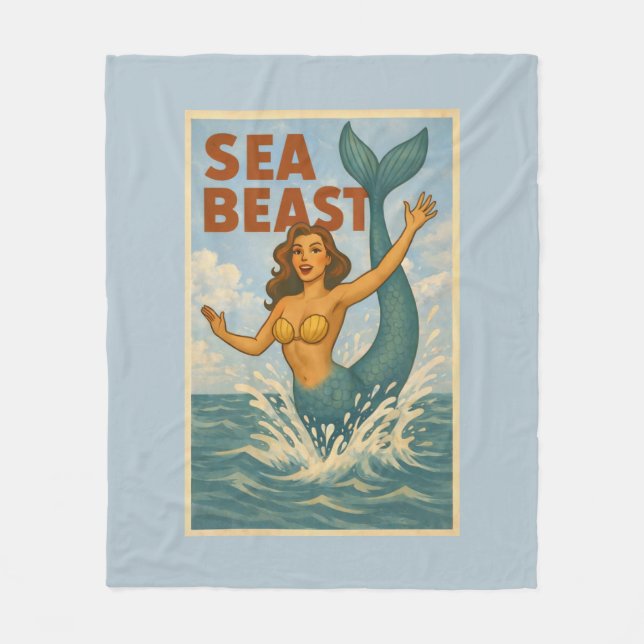 Manta Polar Sea Beast Retro Mermaid | Funny Coastal Beach Blue (Anverso)