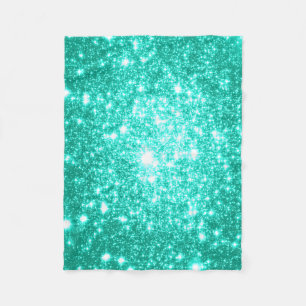 Manta Polar Seafoam Mint Green Stars Fleece Blanket
