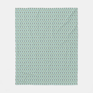 Manta Polar Seahorse Zigzag Pattern Aquamarine Fleece Blanket
