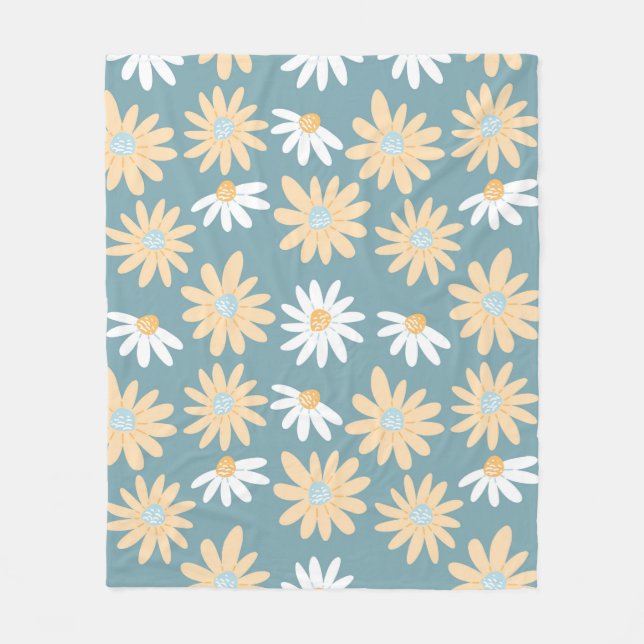 Manta Polar Seamless daisies pattern in small naive wild flowe (Anverso)