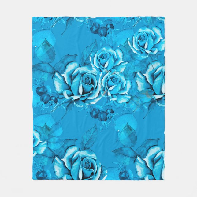 Manta Polar Seamless Floral Pattern. Watercolor elements. Mode (Anverso)