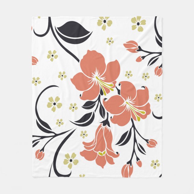 Manta Polar Seamless luxury pattern with flowersflower, lace,  (Anverso)