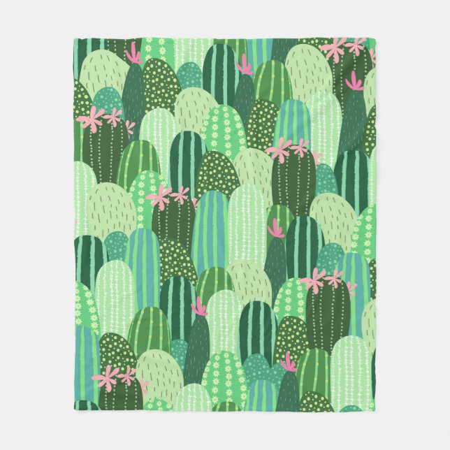 Manta Polar Seamless pattern with cactus (Anverso)